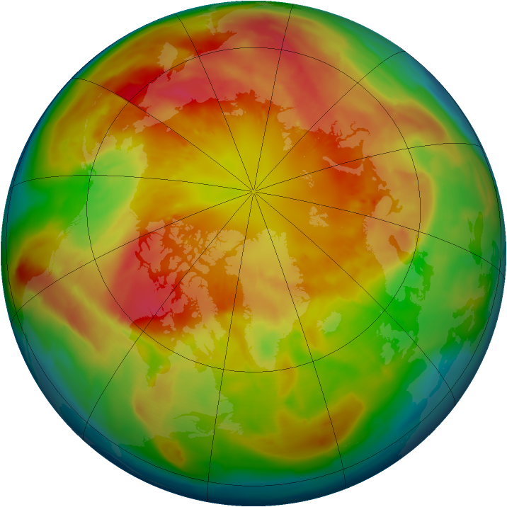 Arctic ozone map for 07 March 2013